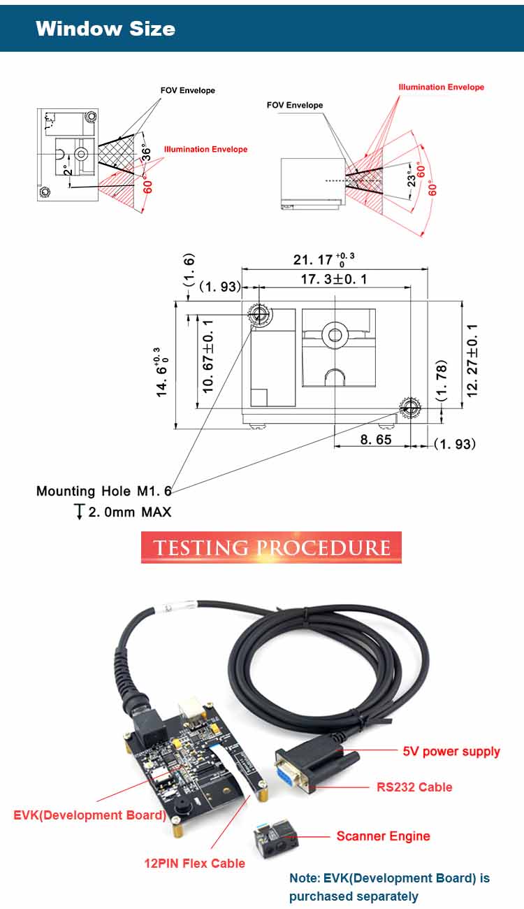 LV3096 2D Barcode Scanner Module