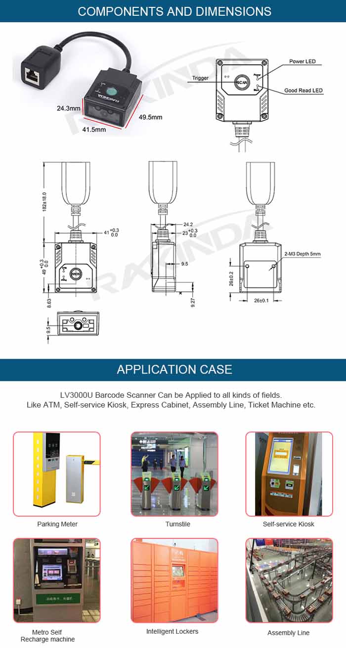 MRZ OCR Passport Barcode Scanner Module