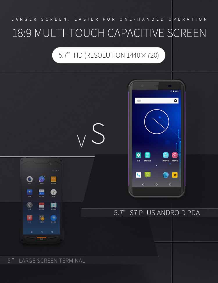 S7 PLUS Android Touch Screen Handheld PDA Barcode Scanner