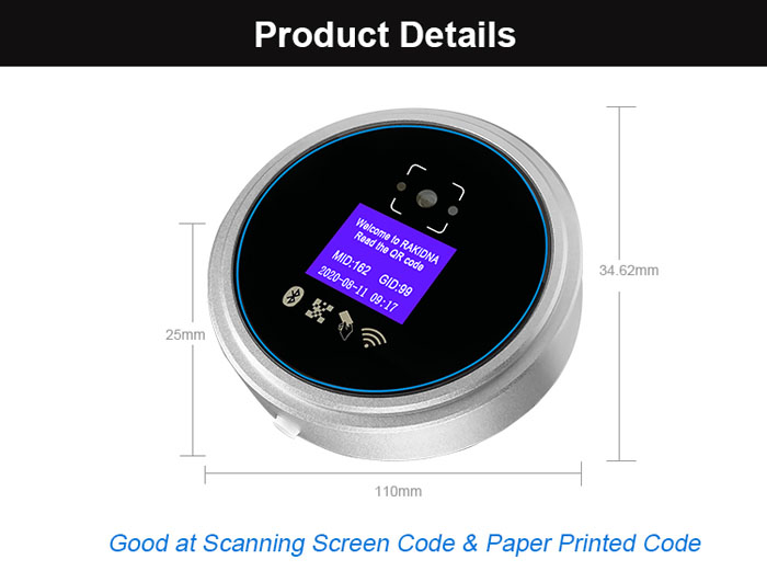 RD008 Round 2D IC Card Access Control MachinRD008 2D IC Card TCP IP Wiegand Access Control Machine