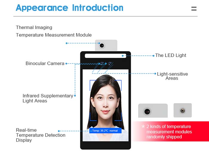 F2-H Temperature Measurement Thermal Face Recognition