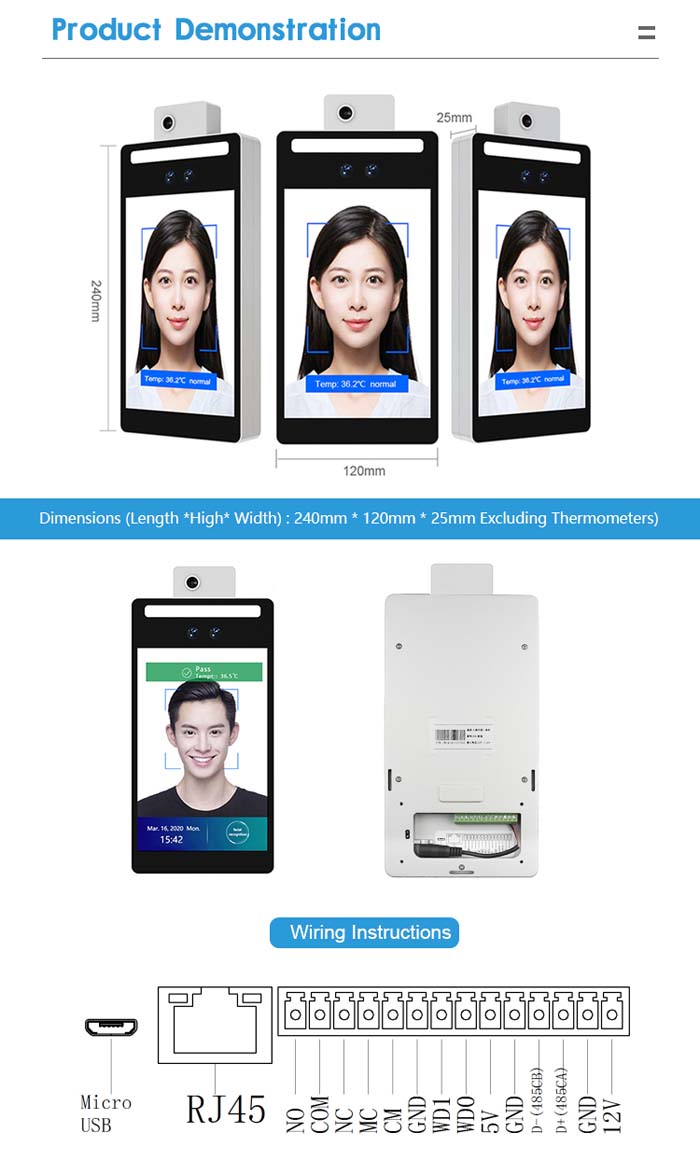 F2-H Temperature Measurement Thermal Face Recognition