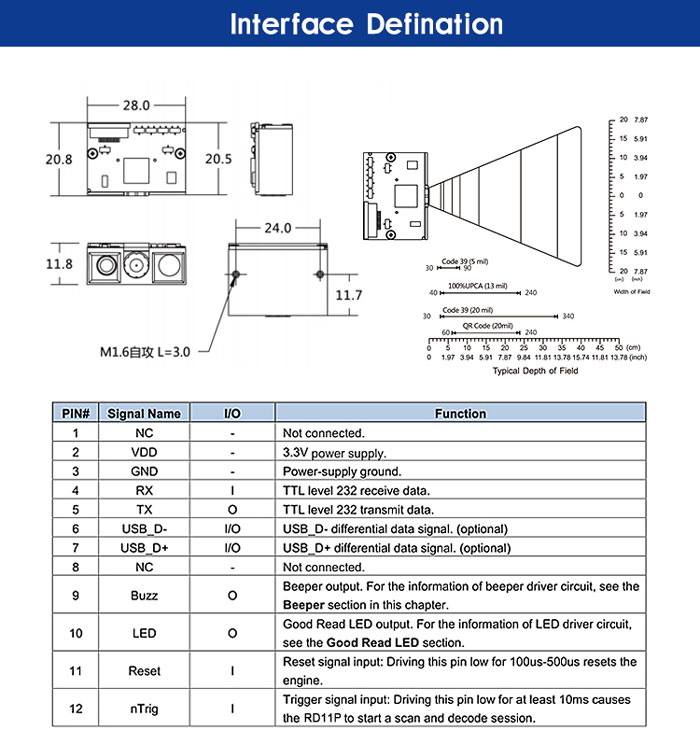 RD11P Mini USB Barcode Scanner