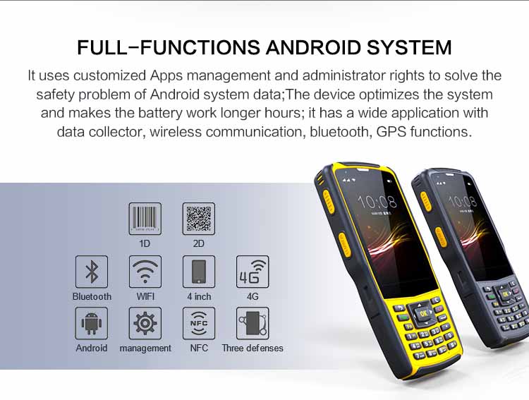 S5 Handheld Waterproof 2D Barcode Scanner Reader PDA