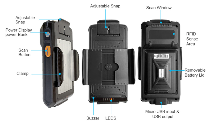 LVB02A High quality Bluetooth RFID Scanner can buit-in 1D/ 2D barcode reader for warehouse management