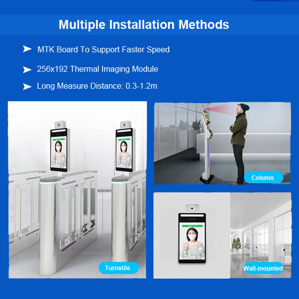 Face Recognition Access Control Machine Can Achieve 1 Second Temperature Detection Code Scanning
