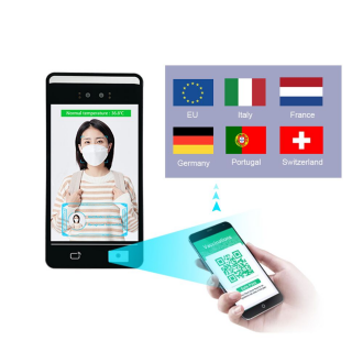 Facial recognition devices verify European Green Pass